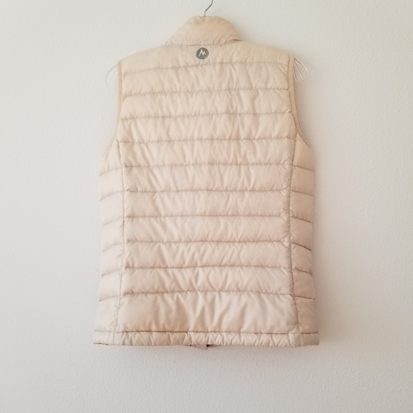 🌸 Marmot Off-White Ivory Pearl 800 Down Fill Vest Jacket Coat Size Medium M - Picture 9 of 15